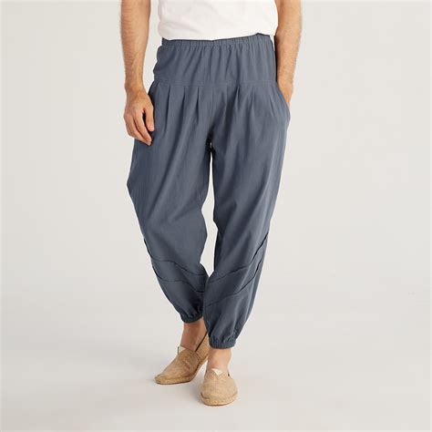 Mens 100 Cotton Solid Color Elastic Waist Jogger Casual Pants