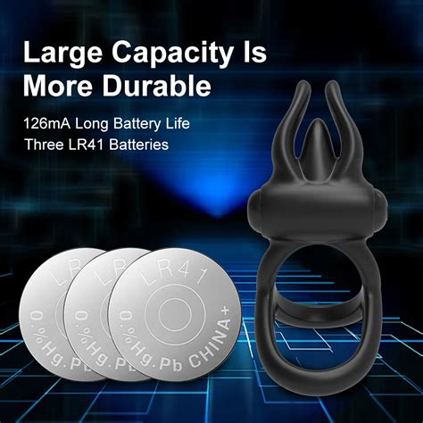 Bunny Ears Vibrating Cock Ring Silicone Penis Ring Vibrator Adult Toys For Men Couples Sex