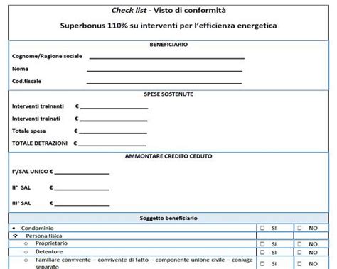 Superbonus 110 le check list per il visto di conformità Ecobonus e