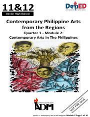 Cpar G Q M Lesson Contemporary Arts In The Philippines Pdf