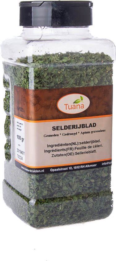 Tuana Kruiden Selderij Blad Gedroogd Strooibus 100 Gram Kruiden