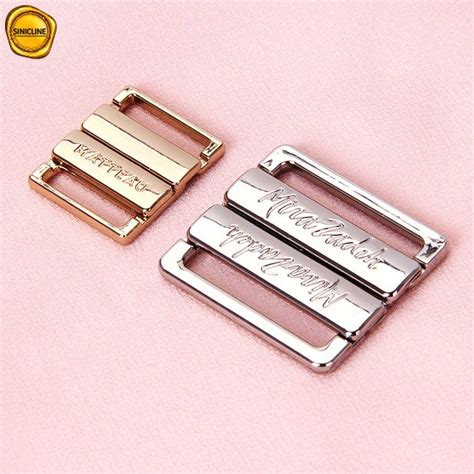 Sinicline Logo Engraved Silver Bikini Hardware Metal Bra Clasp Mm Metal Bra Clasp And Silver