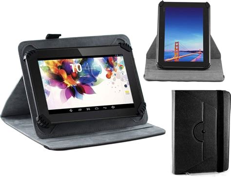 Amazon Navitech Black Leather Case Cover With Rotational Stand