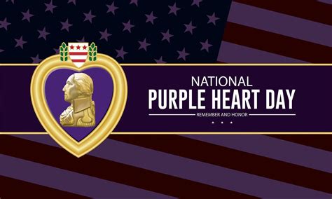 National Purple Heart Day August 7 Background Illustration 44236551