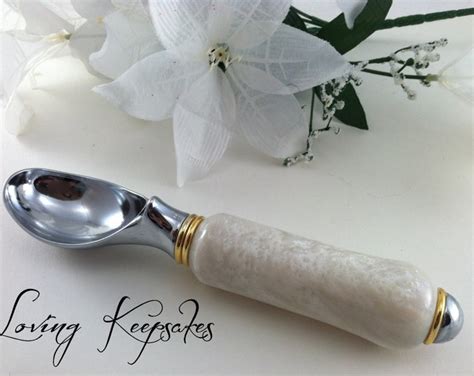 Personalized Wedding Ice Cream Scoop White Pearl Ice Cream Scoop