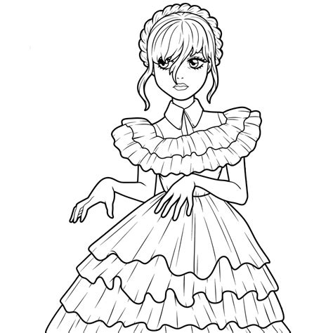 Vandinha Para Colorir - Desenho para colorir wandinha addams - Desenho Colorir