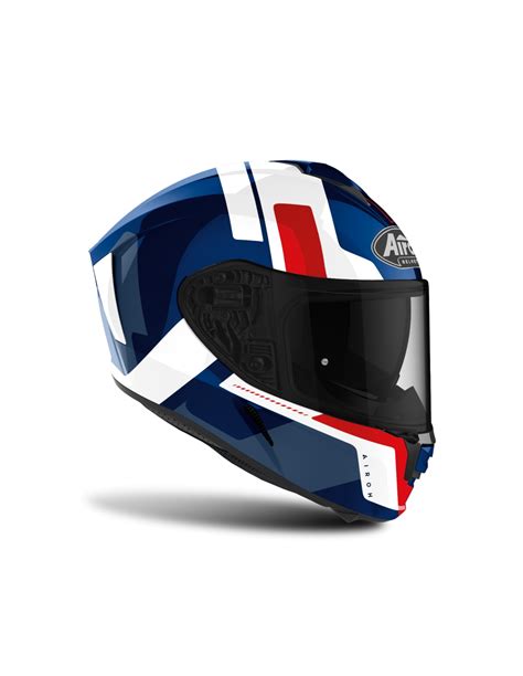 Capacete De Motociclista De Estrada Airoh Spark Shogun Azul Vermelho