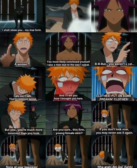 Ichigo And Yoruichi Bleach Funny Bleach Anime Anime Funny