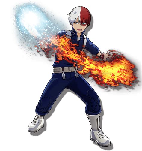 Shoto Todoroki Academy Quirk Ice Fire Png