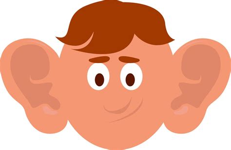 Boy With Big Ears Illustration Vector On White Background 13472289