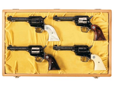 Four Display Cased Matching Numbered Colt Commemorative Single Action