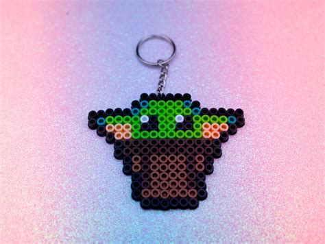 Baby Yoda Perler Bead Keychain Etsy