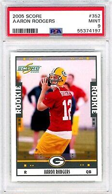 2005 Score AARON RODGERS Green Bay Packers RC 352 Rookie Card PSA 9