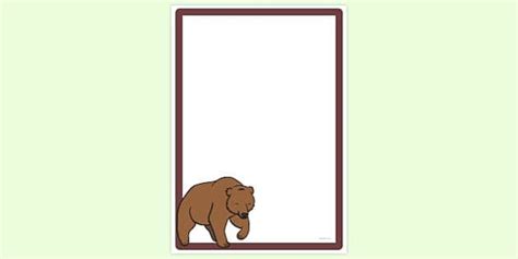 Free Simple Blank Brown Bear Page Border Page Borders Twinkl