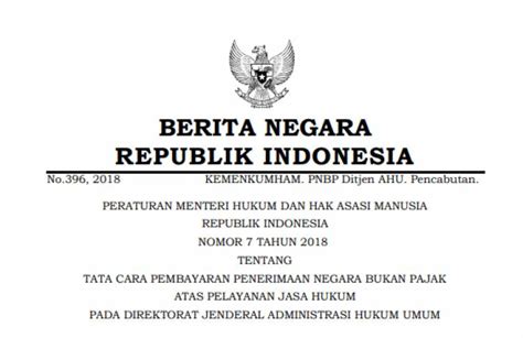 PERATURAN MENTERI HUKUM DAN HAK ASASI MANUSIA REPUBLIK INDONESIA NOMOR