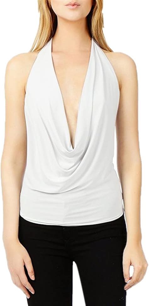 Glaiidy Tank Top Damen Sommer Neckholder Ärmellos Unifarben Damenblusen