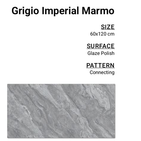 Jual Granit Merk COVE Tipe Grigio Imperial Marmo UK 60x120cm Untuk