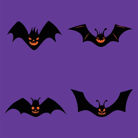 Scary Bat Silhouette Cartoon set 27502107 Vector Art at Vecteezy