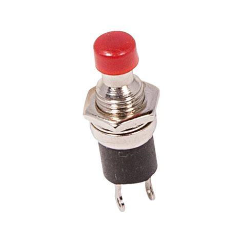Выключатель-кнопка металл 220V 2А (2с) OFF-(ON) Ø7.2 красная Micro (RWD ...