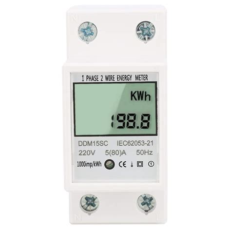 Buy Single Phase Energy Meter 5 80A DDM15SC LCD Digital Display Din