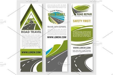 Vector Banners Of Road Safety Construction Company