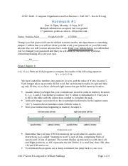 HW 1 Assignment 2440 Docx COSC 2440 Computer Organization And