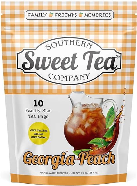 Iced Tea Georgia Peach Ice Tea Bags 10 Pack 10 Gallons Total