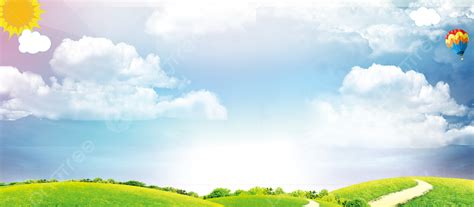 Blue Sky And White Clouds Beautiful Background Material, Grassland ...