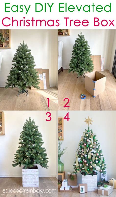 $5 Easy DIY Elevated Christmas Tree Box Stand in 10 Minutes | Christmas ...
