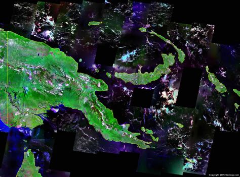 Papua New Guinea Map and Satellite Image