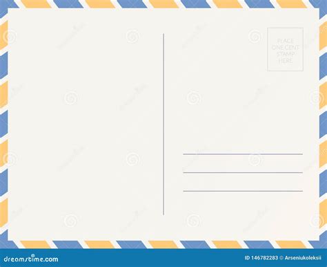 Empty postcard template. stock vector. Illustration of invitation ...