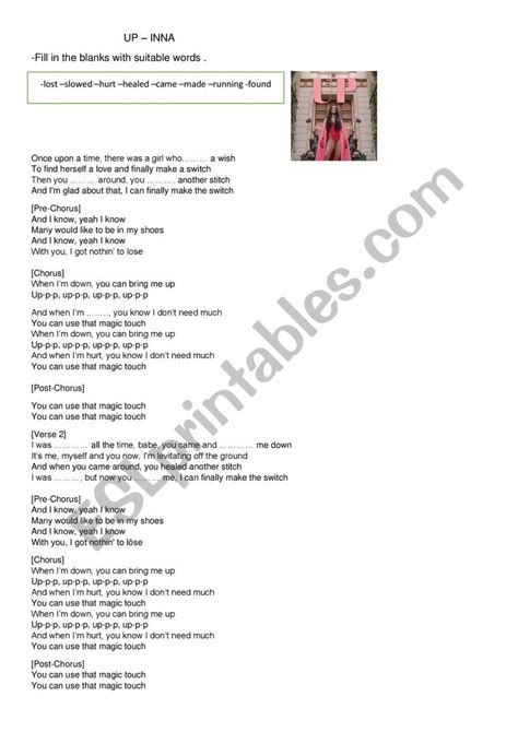 A Popular Song By Inna Esl Worksheet By Loty