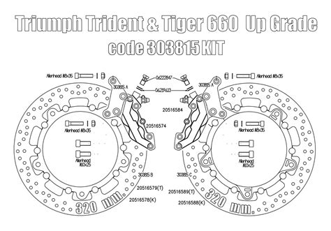 Bolt In Kit Frenage Avant Pour Triumph Trident Et Tiger Sport 660