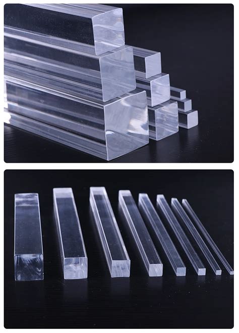 Custom Clear Transparent Square Acrylic Plexiglass Acrylic Rod Bar