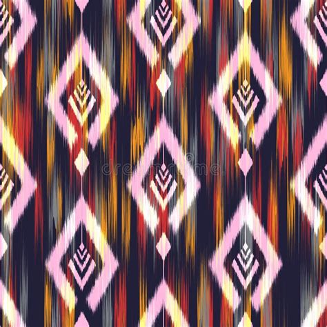 Ikat Seamless Pattern Design For Fabric Vector Eps Stock