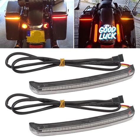 Motorcycle LED Saddlebag Brake Flowing Turn Signal Accent Light For