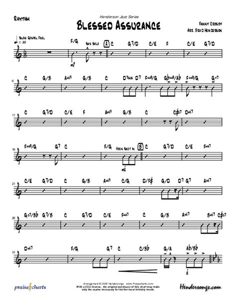 Blessed Assurance (Instrumental) Sheet Music PDF (Brad Henderson ...