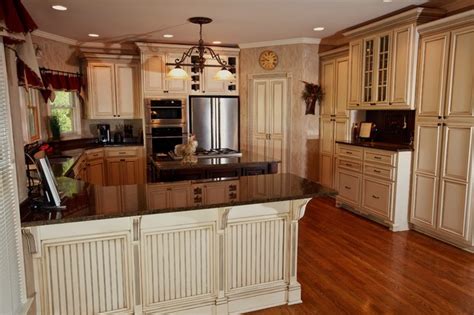 profesional-refinishing-off-white-glazed-kitchen-cabinet - America West Kitchen Cabinet Refinishing