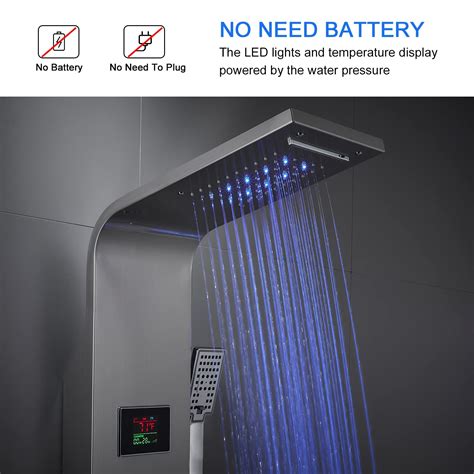 Menatt Led Lights Shower Panels Tower System Sus304