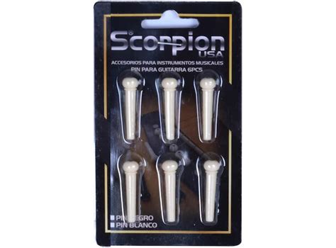 Set De Pin Guitarra Clasica Blanco Scorpion Tienda De MÚsica Oasis Black