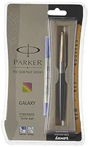 Parker Galaxy Standard Gold Trim Roller Ball Pen Black Pack Of 4