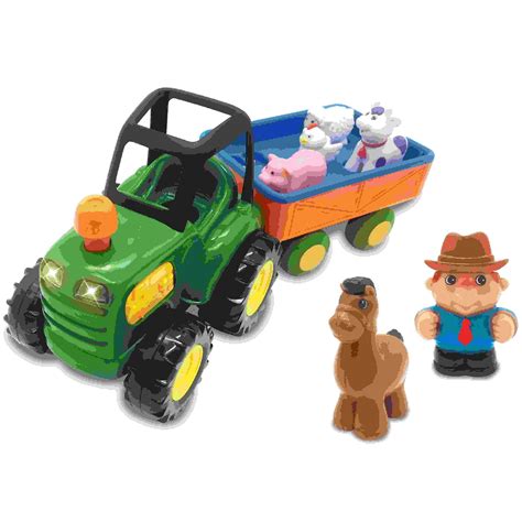 Kiddieland: Light N' Sound: Farm Tractor - Vehicle & Animal Toy Playset ...