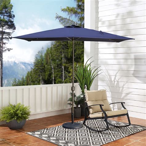 CozyHom 10 6 5ft Outdoor Patio Beach Umbrella With Solar LED Lightes