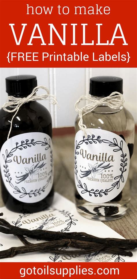 Printable Homemade Vanilla Labels