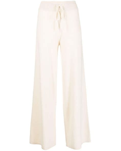 Lisa Yang Cashmere Sofi High Waisted Wide Leg Trousers In White Lyst