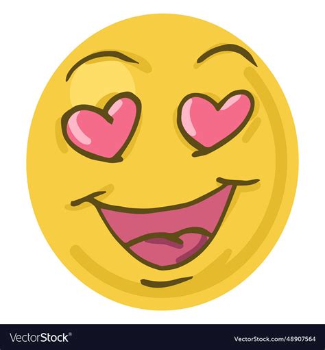 Love face emoji Royalty Free Vector Image - VectorStock