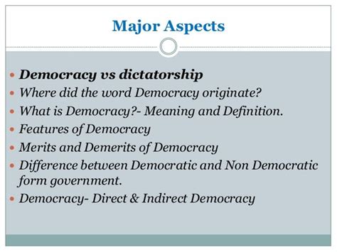 Democracy Vs Dictatorship Types Of Government