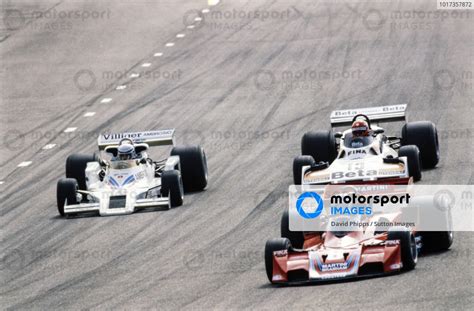 Hans Joachim Stuck Brabham BT45B Alfa Romeo Leads Vittorio Brambilla