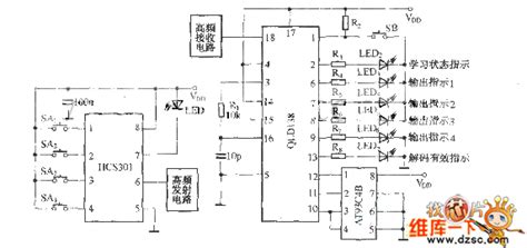 The HCS301 encoder application circuit in wireless emitting circuits ...