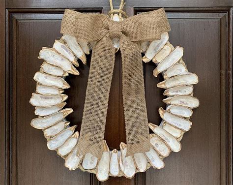 Oyster Shell Crafts Oyster Shells Burlap Bows Burlap Wreath